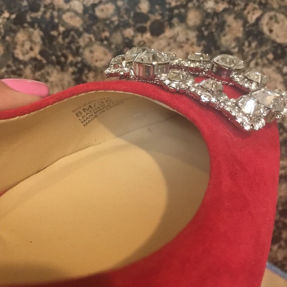 SOLE SOCIETY - Red Suede Heels - Picture 7 of 7